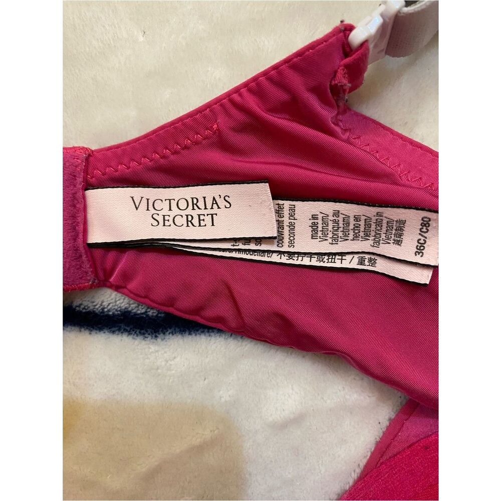 Victoria's Secret Pink Logo Strap T-Shirt Push-Up Bra Women’s Size 36C - Picture 5 of 6